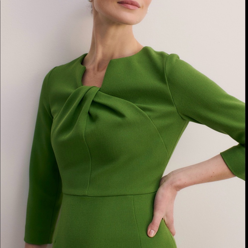 The Fold, Waverly Sculpt Stretch Dress, Green Size 4